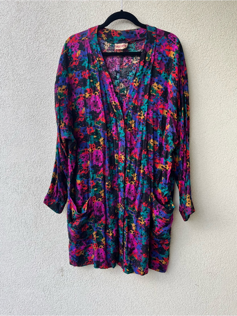 Vibrant & Speckled Watercolour 80s Duster/Open Shirt
